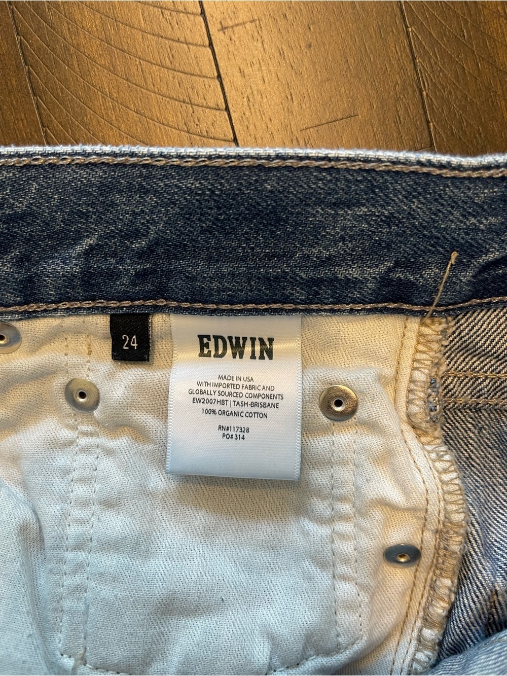 Edwin Women's Blue Straight-Leg Jeans - Picture 6 of 7